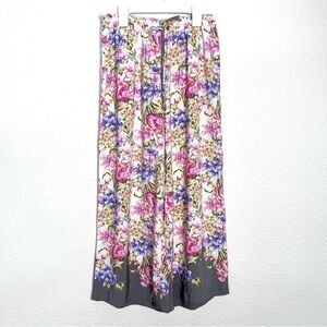 Ellen Tracy Satin Floral Lounge Pants Size XS Romantic Feminine Coastal‎ Travel